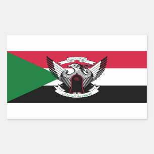 sudanesische Flagge & Emblem, Flagge des Sudan Rechteckiger Aufkleber