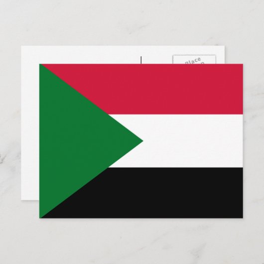 sudanesische Flagge, Flagge des Sudan Postkarte (Vorne/Hinten)