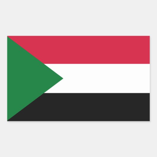 sudanesische Flagge, Flagge des Sudan Rechteckiger Aufkleber (Vorderseite)