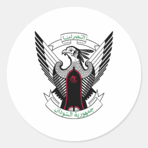 Sudanisches nationales Emblem Runder Aufkleber