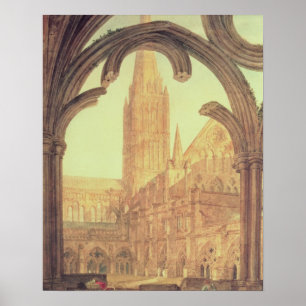 Südansicht von Salisbury-Kathedrale vom Cloiste Poster