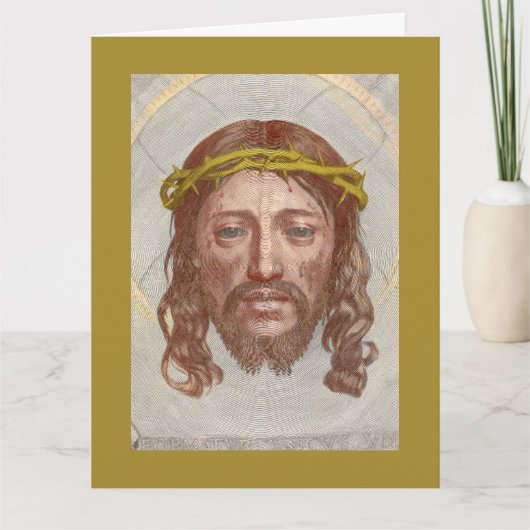 Sudarium of Saint Veronica by Claude Mellan 1649 Karte (Vorderseite)