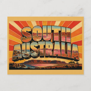 Südaustralische Outback-Küsten-Vintage-Kunst Postkarte