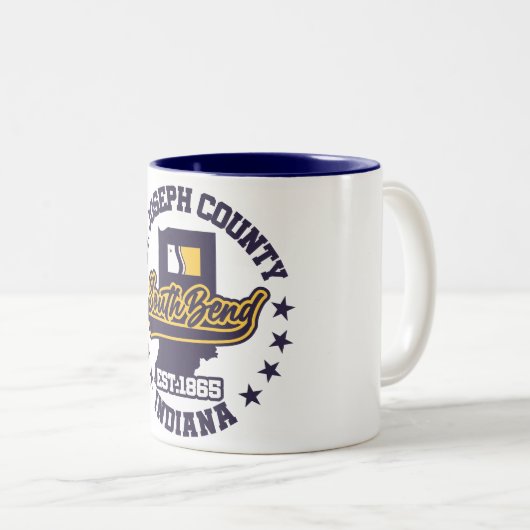 Südbend, Indiana Zweifarbige Tasse (VorderseiteRechts)