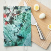 Südblaue abstrakte Küchentücher, Abstrakte Zuhause Geschirrtuch (Viertel Falte)