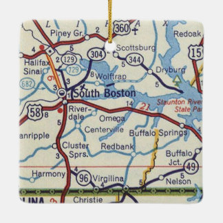 Südboston VA Vintage Karte Keramikornament