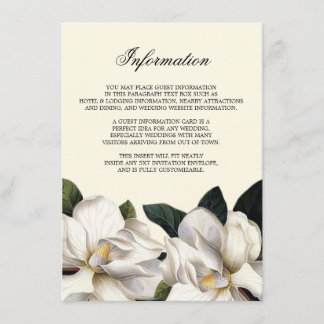 Südbotanische Hochzeitsinformation Begleitkarte