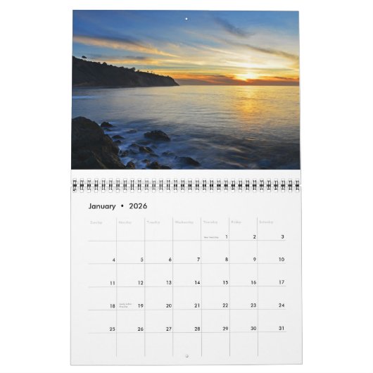 Südbucht-Sonnenuntergänge Kalender (Jan 2026)