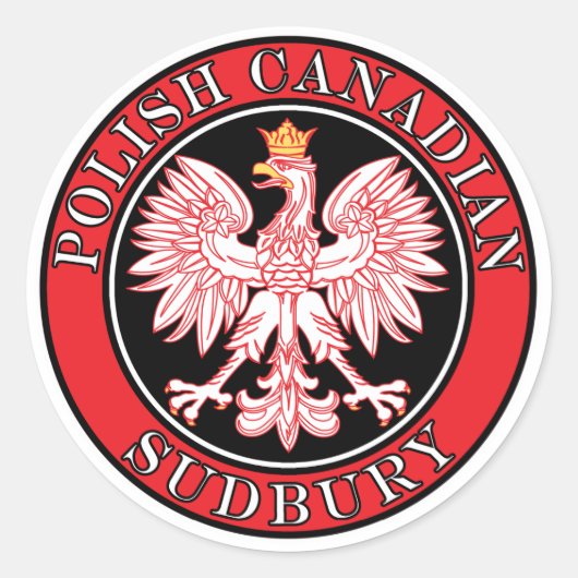 Sudbury Polnischer Adler Runder Aufkleber (Vorderseite)