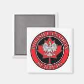 Sudbury Round Polish Canadian Leaf Magnet (Vorderseite/Rückseite)