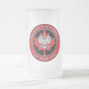 Sudbury Round Polish Canadian Leaf Mattglas Bierglas