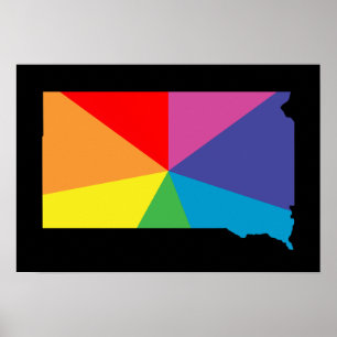 Süddakota-Farbbruch Poster