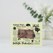 Süddakota Karte der Nationalparks (Stehend Vorderseite)