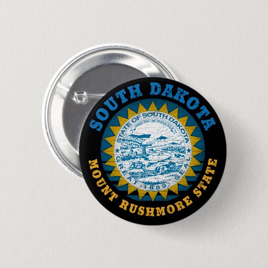 SÜDDAKOTA MOUNT RUSHMORE STAAT FLAG BUTTON (Vorne & Hinten)