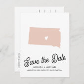 SÜDDAKOTA Staat Hochzeit in Urlaubsort JEDE FARBE Ankündigungspostkarte (Vorne/Hinten)