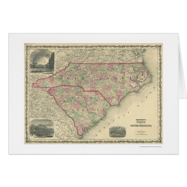 Süden u. North Carolina-Karte 1861 (Vorderseite (Horizontal))