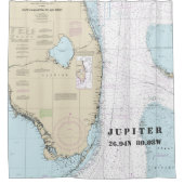 Südflorida Breitenlängendiagramm Duschvorhang (Vorderseite)