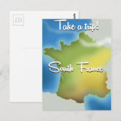 Südfrankreich Karte Reiseplakat (Vorne/Hinten)