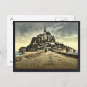 Südfront vom Deich, Mont St. Michel, Frankreich Postkarte (Vorne/Hinten)
