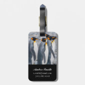 Südgeorgien. Königspinguine Gepäckanhänger (Rückseite vertikal)