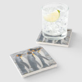 Südgeorgien. Königspinguine Steinuntersetzer (Seitenansicht)