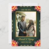 Sudh Desi Indian Hindu Wedding Ganesha Logo Chakra Einladung (Rückseite)