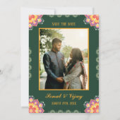 Sudh Desi Indian Hindu Wedding Ganesha Logo Chakra Einladung (Rückseite)