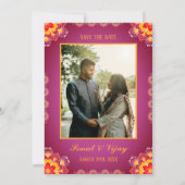 Sudh Desi Indian Hindu Wedding Ganesha Logo Chakra Einladung (Rückseite)