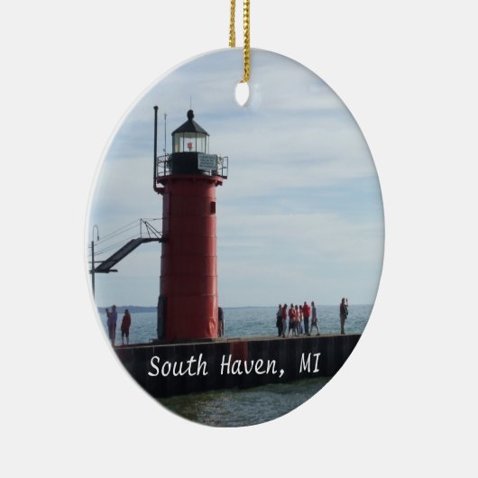Südhafen-Michigan-Leuchtturm-Verzierung Keramik Ornament (Rechts)