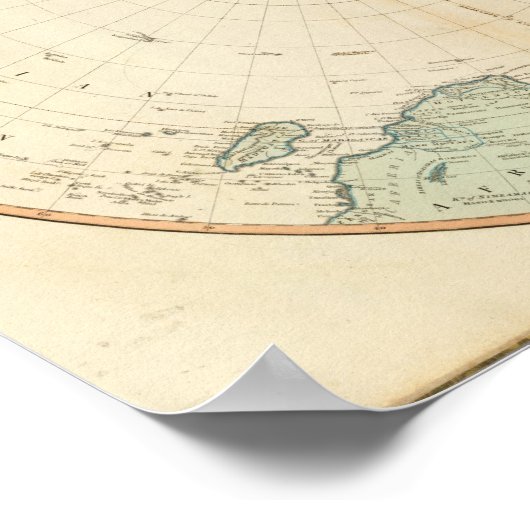 Südhalbkugel-Karte Poster (Ecke)