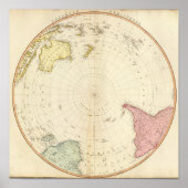 Südhalbkugel-Karte Poster (Vorne)