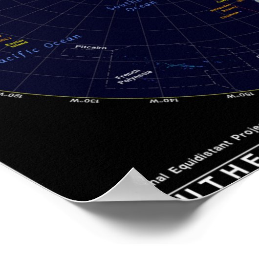 Südhalbkugel Poster (Ecke)