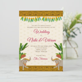 Südindische Hochzeitkarten & Elefanteneinladungen Einladung