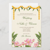 Südindische Hochzeitkarten und indische Hochzeitka Einladung (Vorne/Hinten)