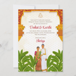 Südindische Hochzeitseinladung Tamil Wedding Card Einladung
