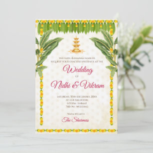 Südindische Hochzeitseinladungen & Hindu-Einladung Einladung