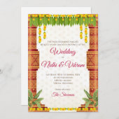 Südindische Hochzeitseinladungen & indische Einlad Einladung (Vorne/Hinten)