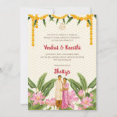 Südindische Hochzeitskarten Digitale tamilische Ho Einladung (Vorderseite)