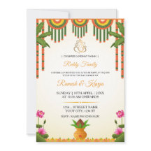 Südindische Kalyanam Hochzeitseinladungskarte