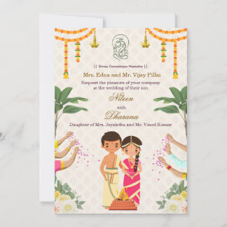 Südindische Kalyanam Hochzeitseinladungskarte Einladung