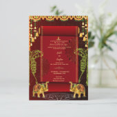 Südindische Rote Schriftrolle Einladung (Stehend Vorderseite)