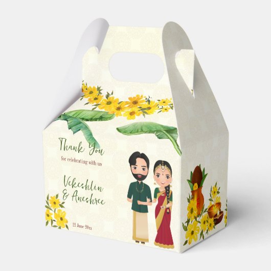 Südindische Tamil Telugu Hochzeitspraxis Geschenkschachtel (Rückseite)