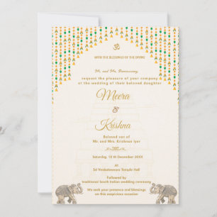 Südindische Tempel-Hochzeitseinladungssuite Einladung