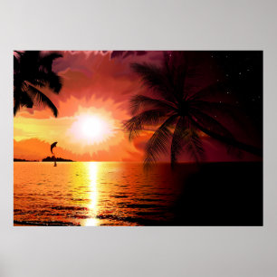 Südinsel-565242 FANTASY TROPICAL ABEND PALM Poster