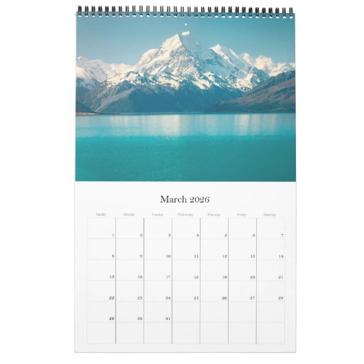 Südinsel Neuseeland Kalender (Mär 2026)
