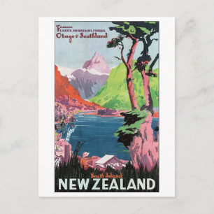 Südinsel Neuseeland Reiseplakat Postkarte