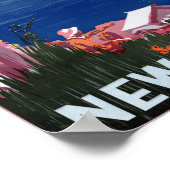 Südinsel Neuseeland Vintage Poster restauriert (Ecke)