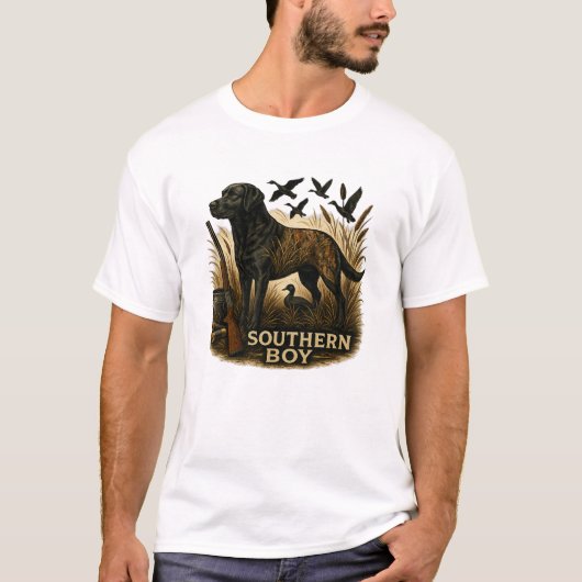 Südjungen-Jagdhund-Tarnung T-Shirt (Vorderseite)