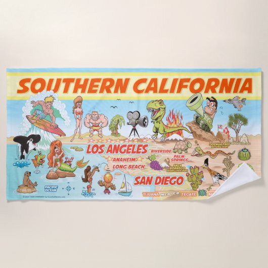 Südkalifornien Beach Blanket Strandtuch (Vorderseite)