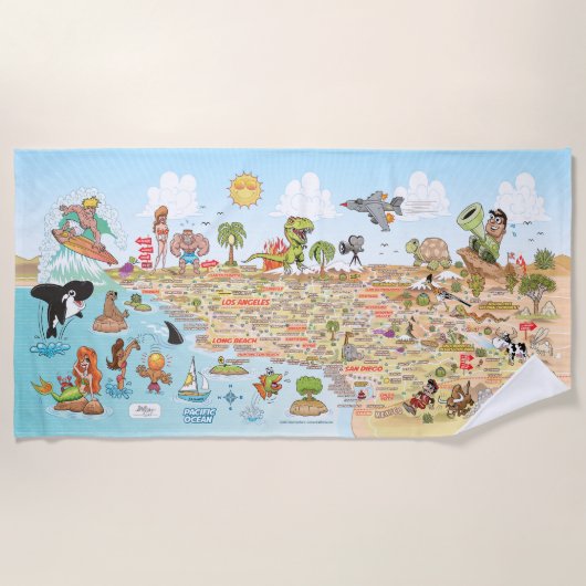 Südkalifornien Beach Blanket Strandtuch (Vorderseite)